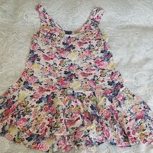FREE PEOPLE SIZE 8 SLEEVELESS FLOUNCY FLOWER DRESS